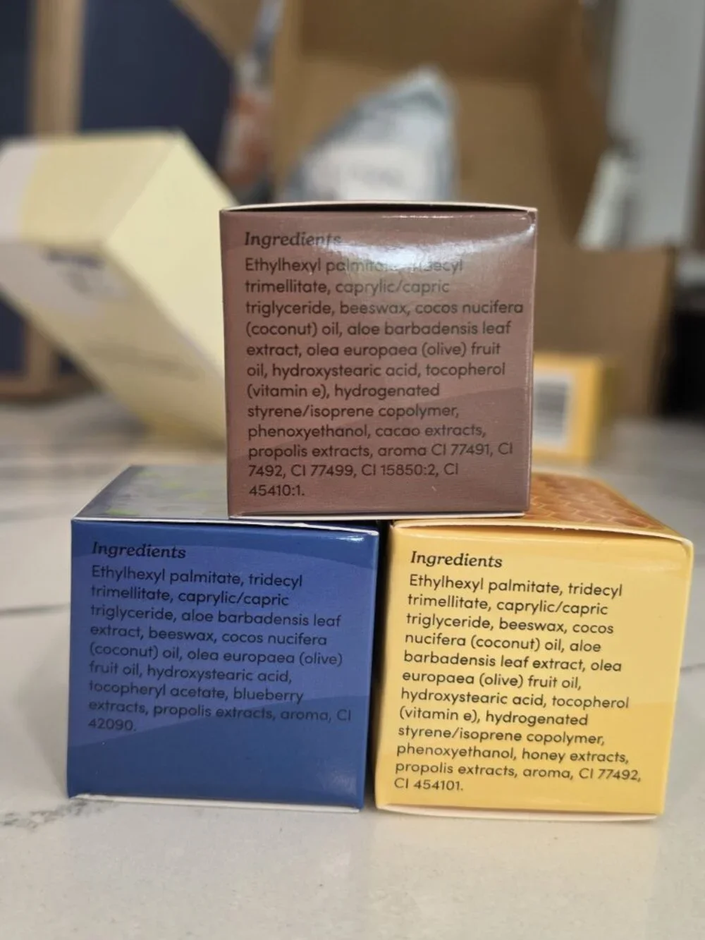 Honeybalm Chocolate Blueberry & Honey Lip Balm Trio Vitamin E -Beeswax Propolis